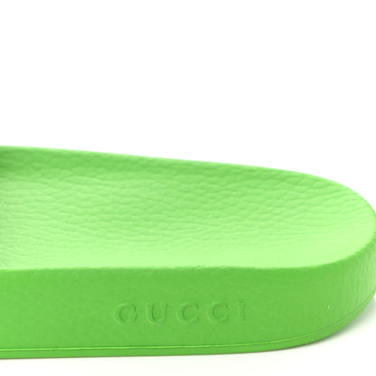 Gucci Rubber GG Monogram Perforated Mens Slide Sandals 6 Green 7 of 8