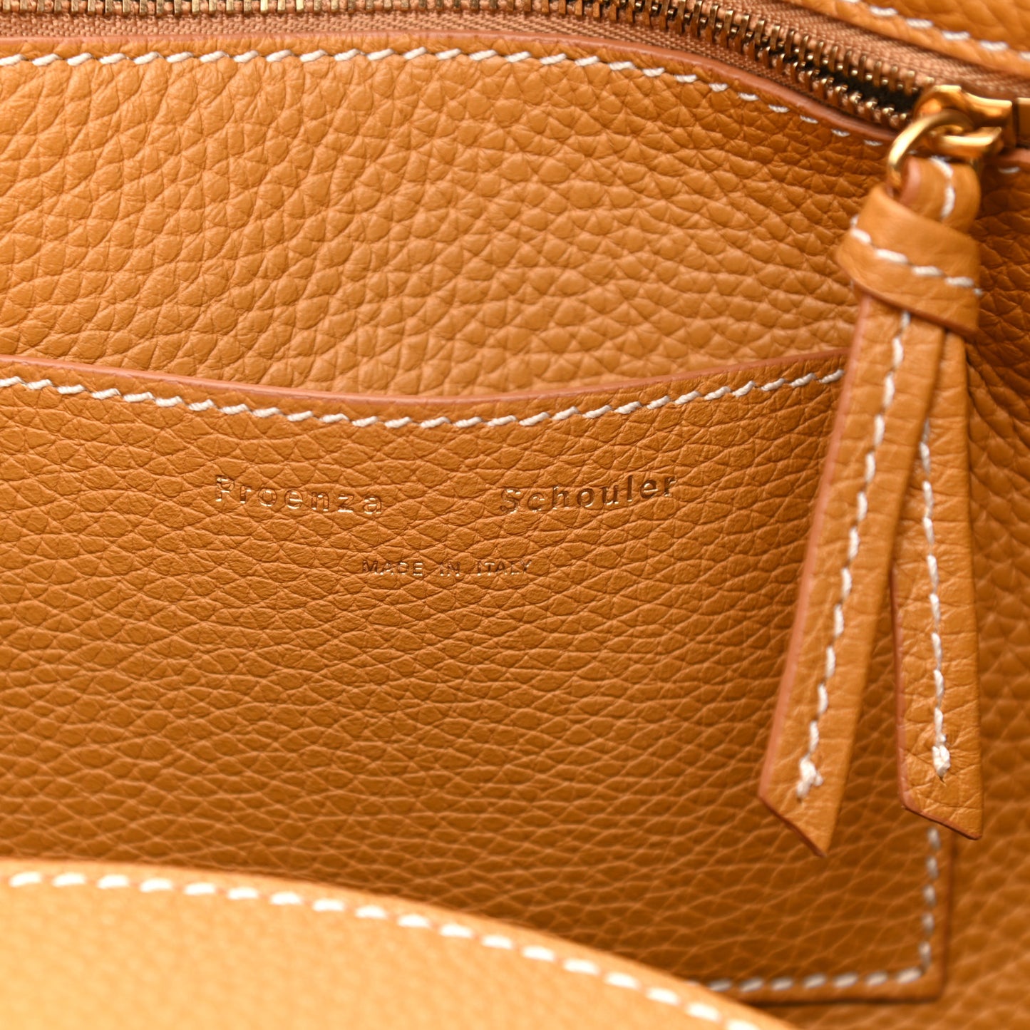 Grained Calfskin Small Pipe Bag Bronze Ecru