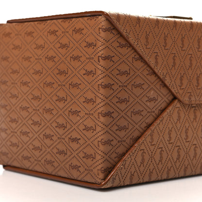Saint Laurent Calfskin Monogram Take Away Box Dusty Vintage Brown Gold 9 of 11