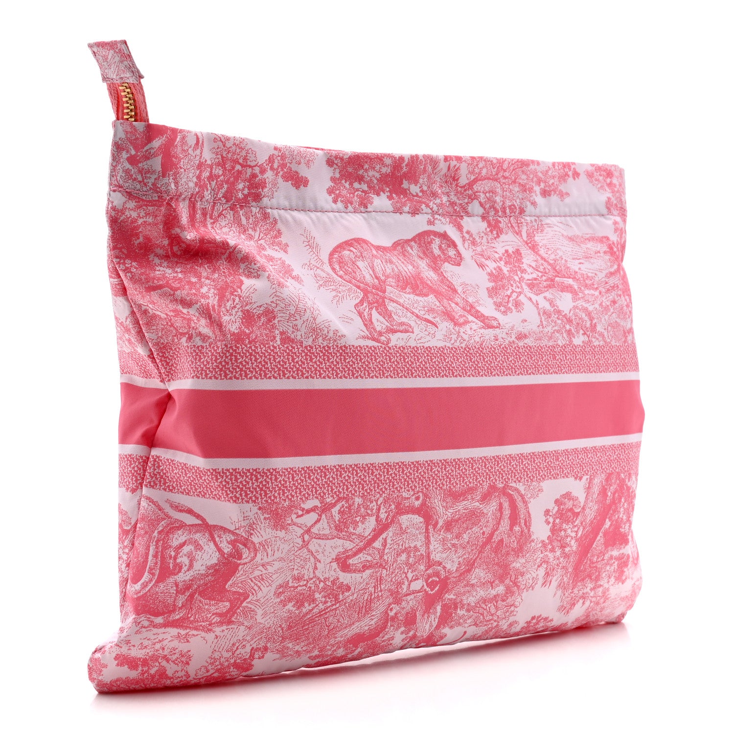 Christian Dior Canvas Toile De Jouy Diortravel Zipped Pouch Pink 3 of 8