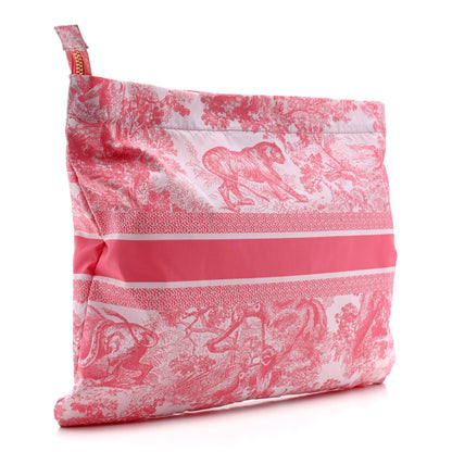 Christian Dior Canvas Toile De Jouy Diortravel Zipped Pouch Pink 3 of 8