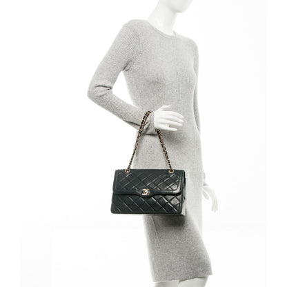 Chanel Lambskin Quilted Medium Double Flap Black 2 of 9