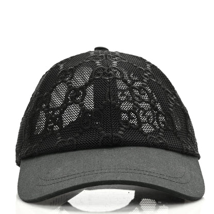 Gucci Mesh GG Monogram Shivali Baseball Hat S Black 2 of 8