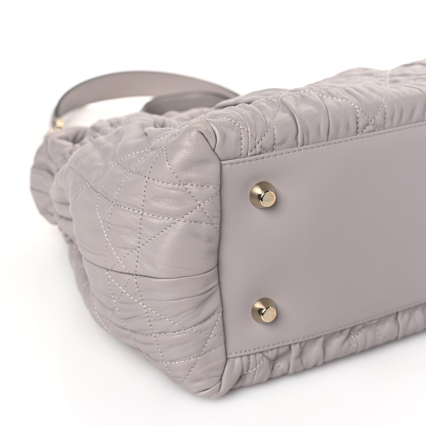 Gaufre Lambskin Cannage Delices Tote Grey
