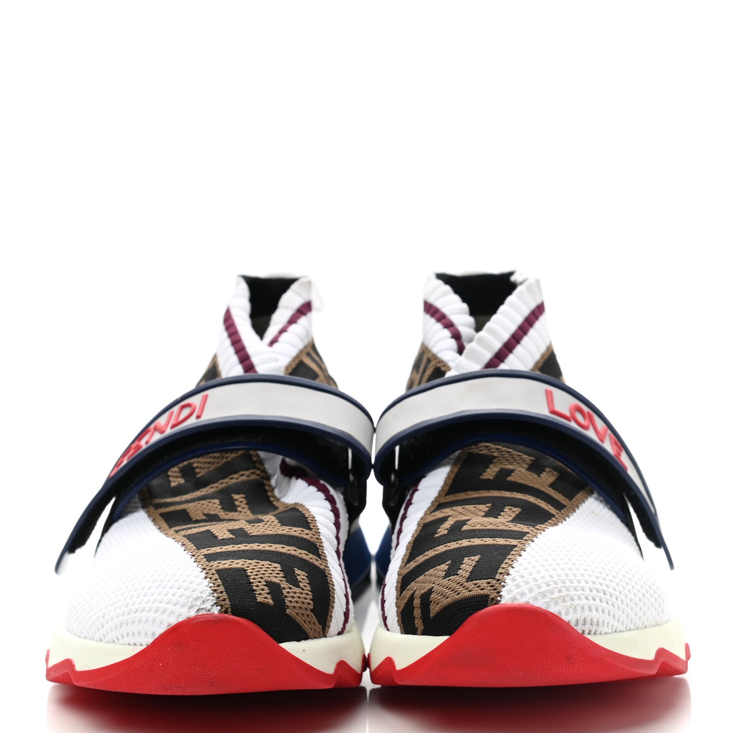 Stretch Yarn FF Stiff Band Rockoko Sneakers 36 White Tobacco Red