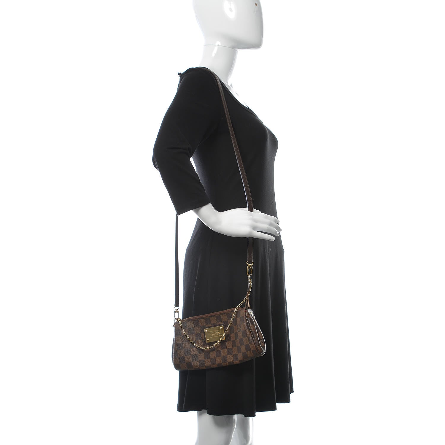 Louis Vuitton Damier Ebene Eva Clutch 2 of 13