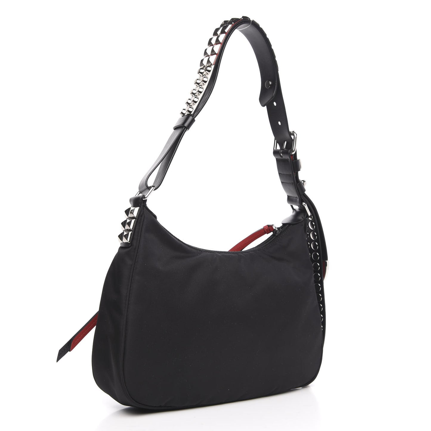 Tessuto Nylon Studded New Vela Hobo Black Fuoco
