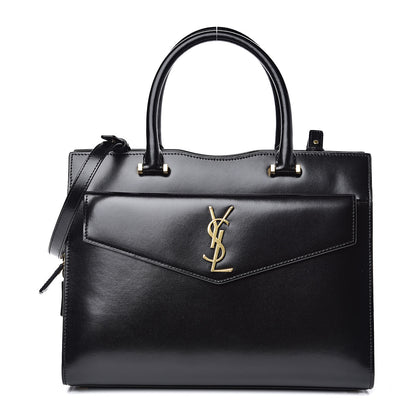 Saint Laurent Shiny Calfskin Medium Uptown Tote Black 1 of 10