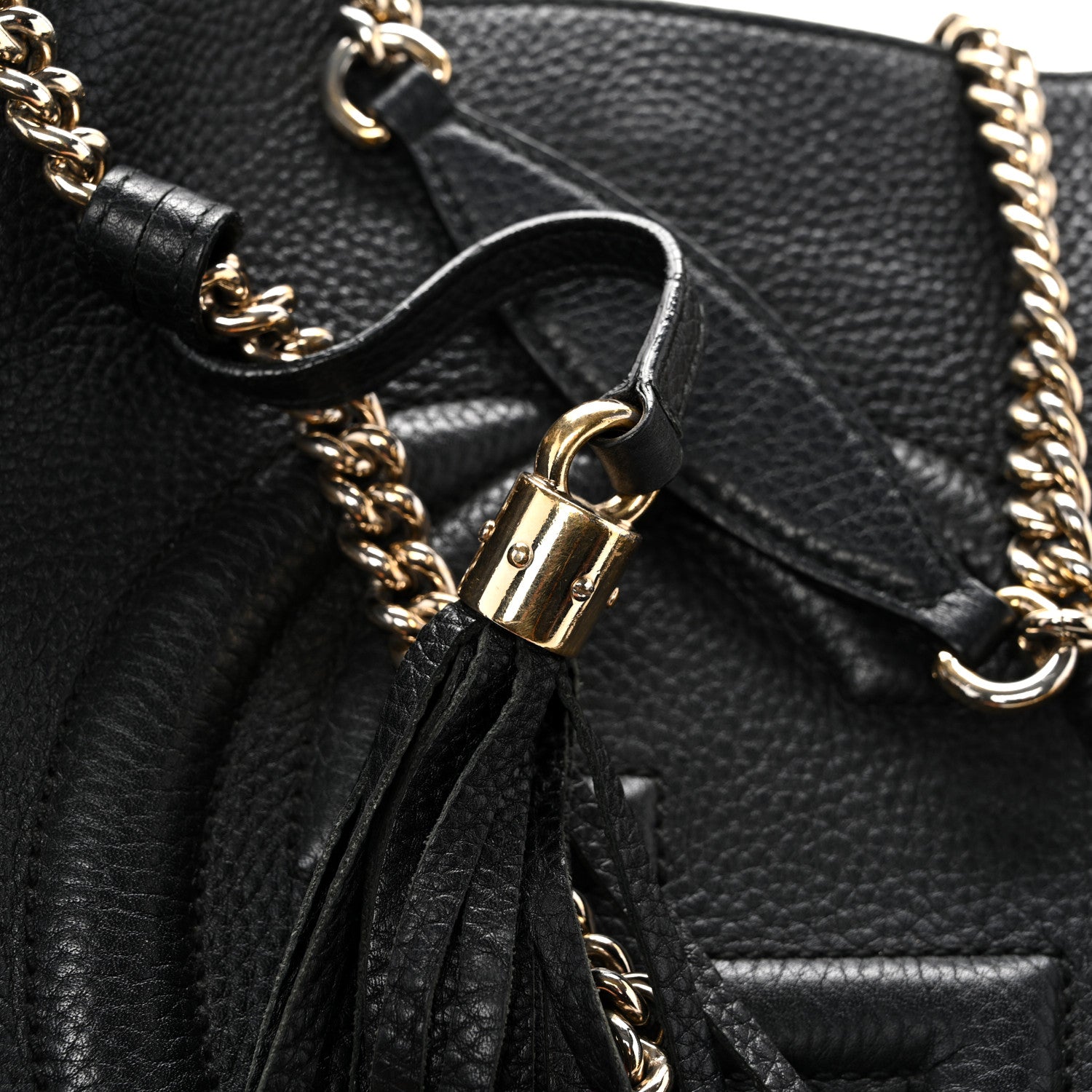 Gucci Pebbled Calfskin Medium Soho Chain Shoulder Bag Black 15 of 15