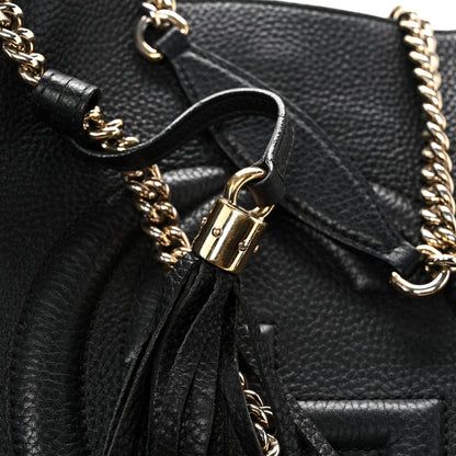 Gucci Pebbled Calfskin Medium Soho Chain Shoulder Bag Black 15 of 15