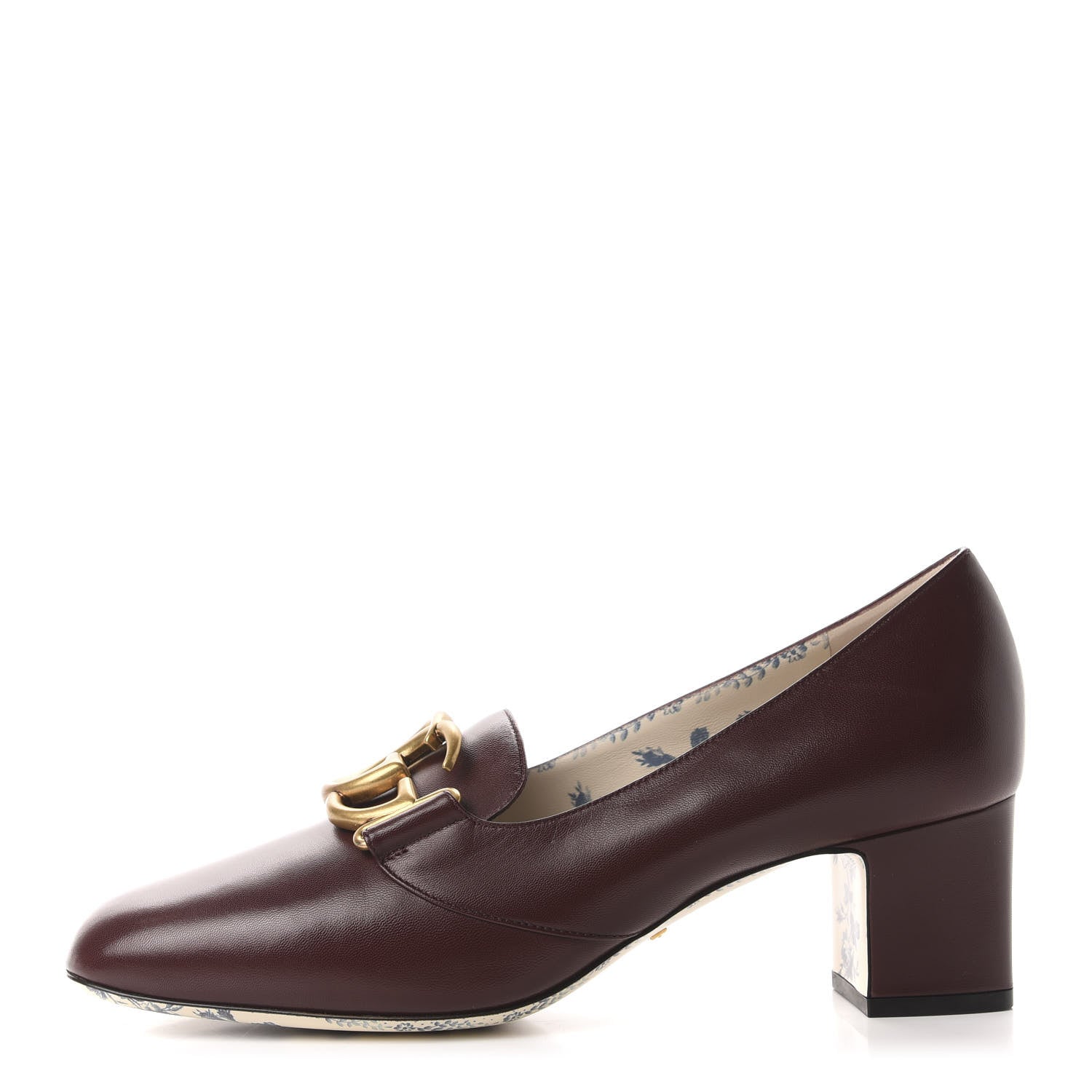 Gucci Malaga Kid GG Victoire 55mm Loafer Pumps 40 Vintage Bordeaux 1 of 10
