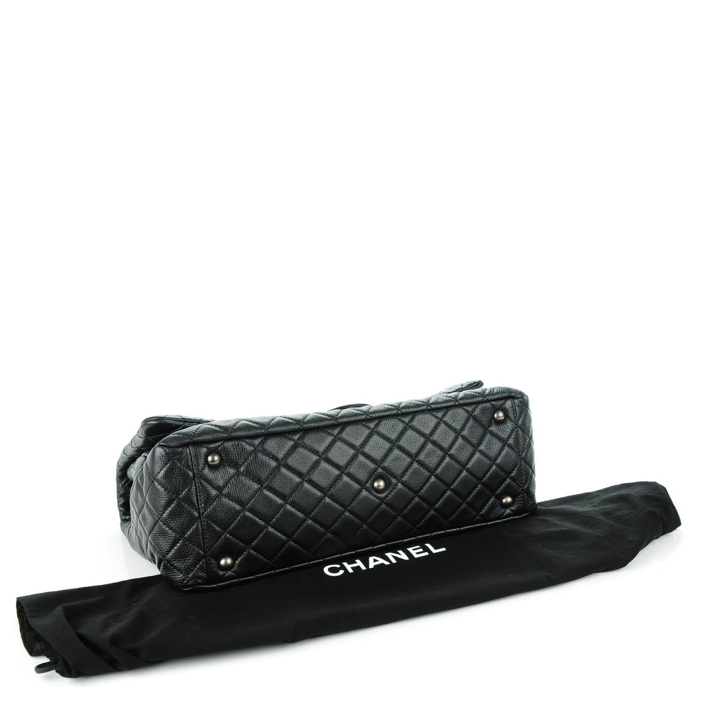 Calfskin XXL Travel Flap Bag Black