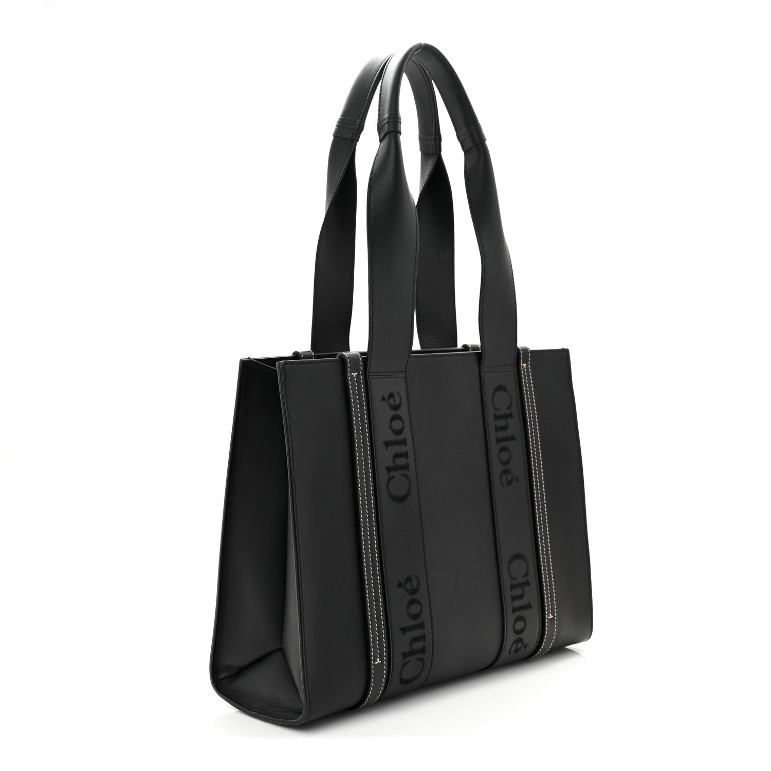 Chloe Calfskin Medium Woody Tote Black 3 of 10