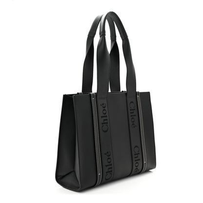 Chloe Calfskin Medium Woody Tote Black 3 of 10