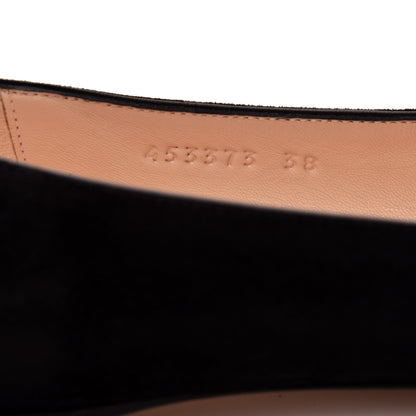 Gucci Kid Scamosciato GG Marmont Fringe Flats 38 Black 8 of 10