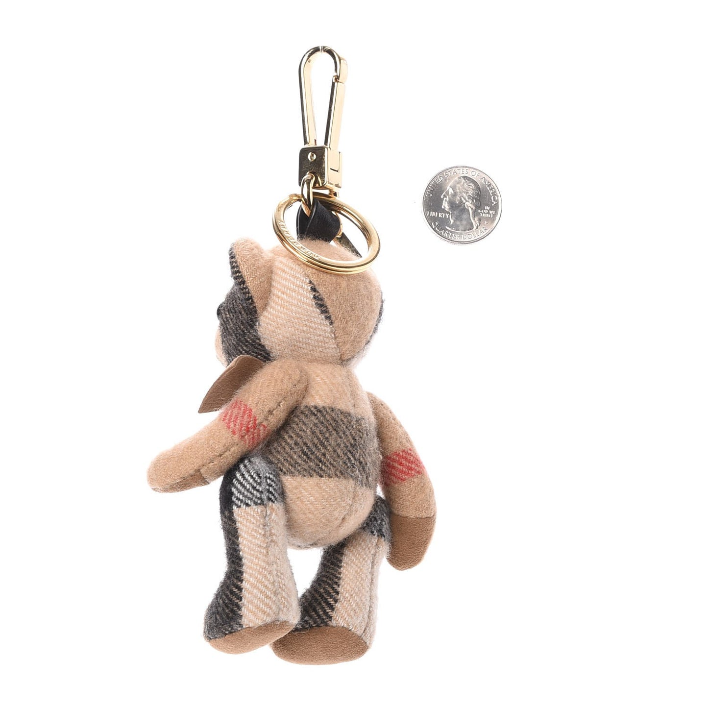 Cashmere House Check Thomas Bear Bag Charm Camel Gold