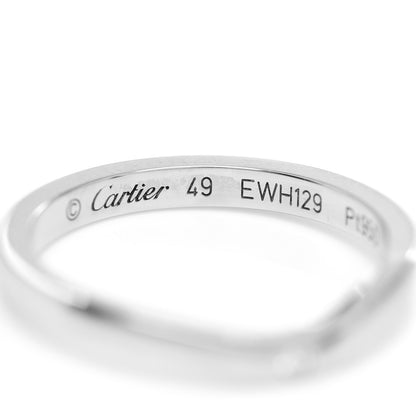 Cartier Platinum 3 Diamond Ballerine Wedding Band Ring 49 4.75 4 of 4
