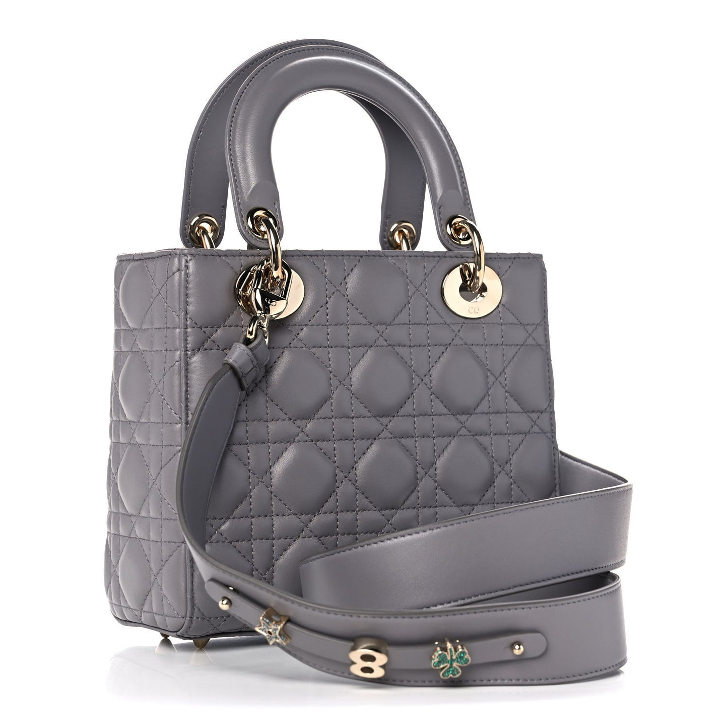 Lambskin Cannage Small My ABCDior Lady Dior Grey