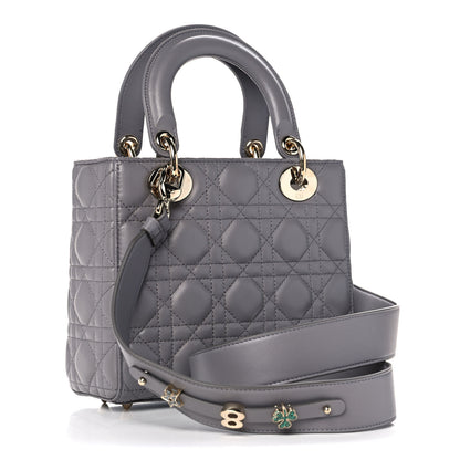 Christian Dior Lambskin Cannage Small My ABCDior Lady Dior Grey 3 of 12