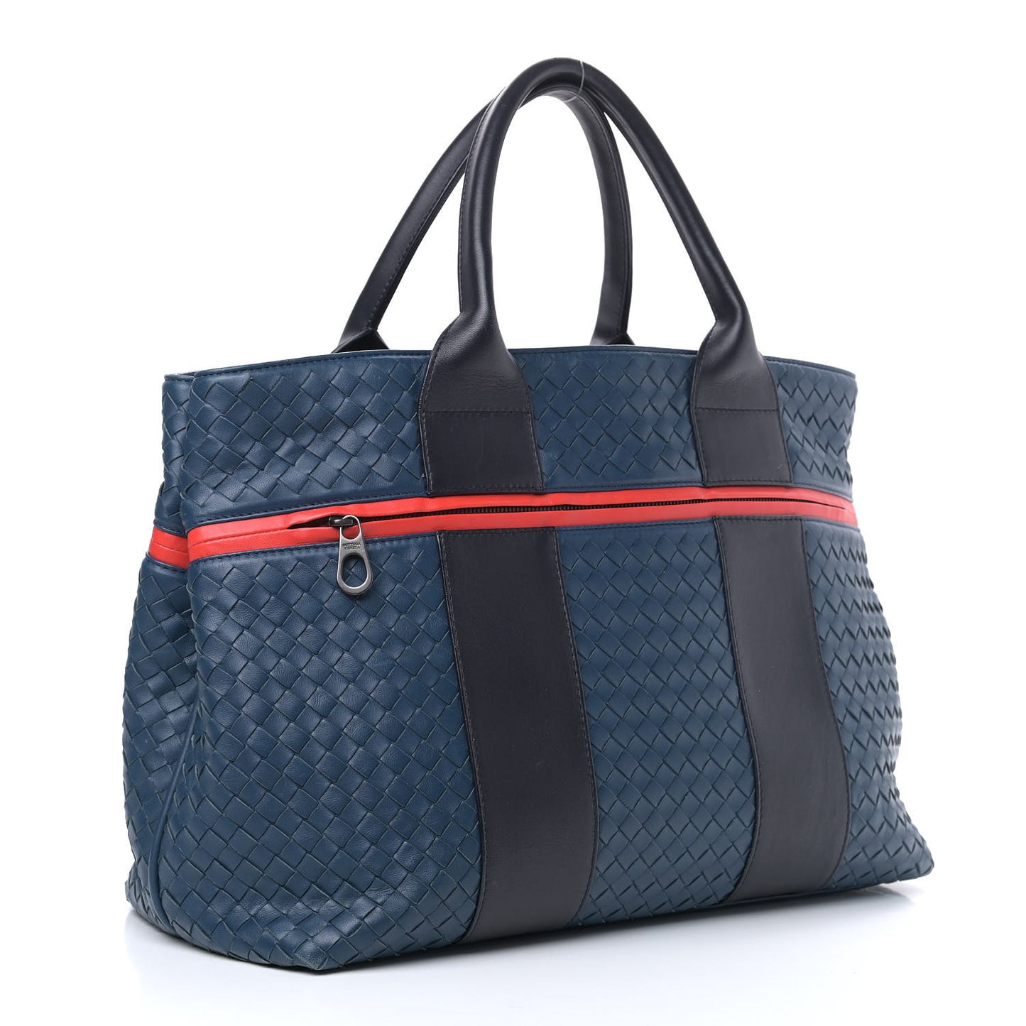 Nappa Intrecciato Stripe Tote Denim