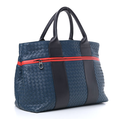 Bottega Veneta Nappa Intrecciato Stripe Tote Denim 2 of 10