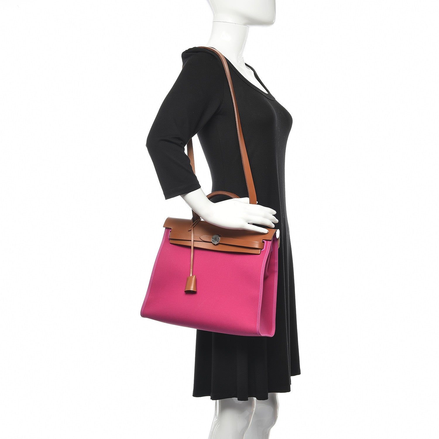 Hermes Vache Hunter Toile Herbag Zip 31 PM Magnolia Fauve 2 of 11