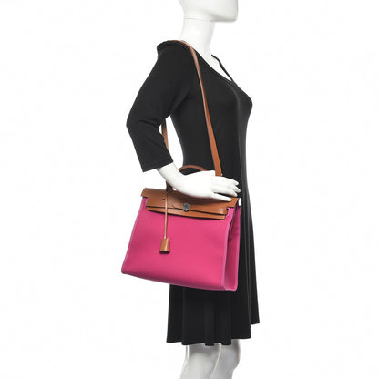 Hermes Vache Hunter Toile Herbag Zip 31 PM Magnolia Fauve 2 of 11