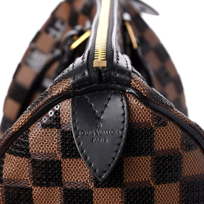 Louis Vuitton Damier Paillettes Speedy 30 Black 6 of 9