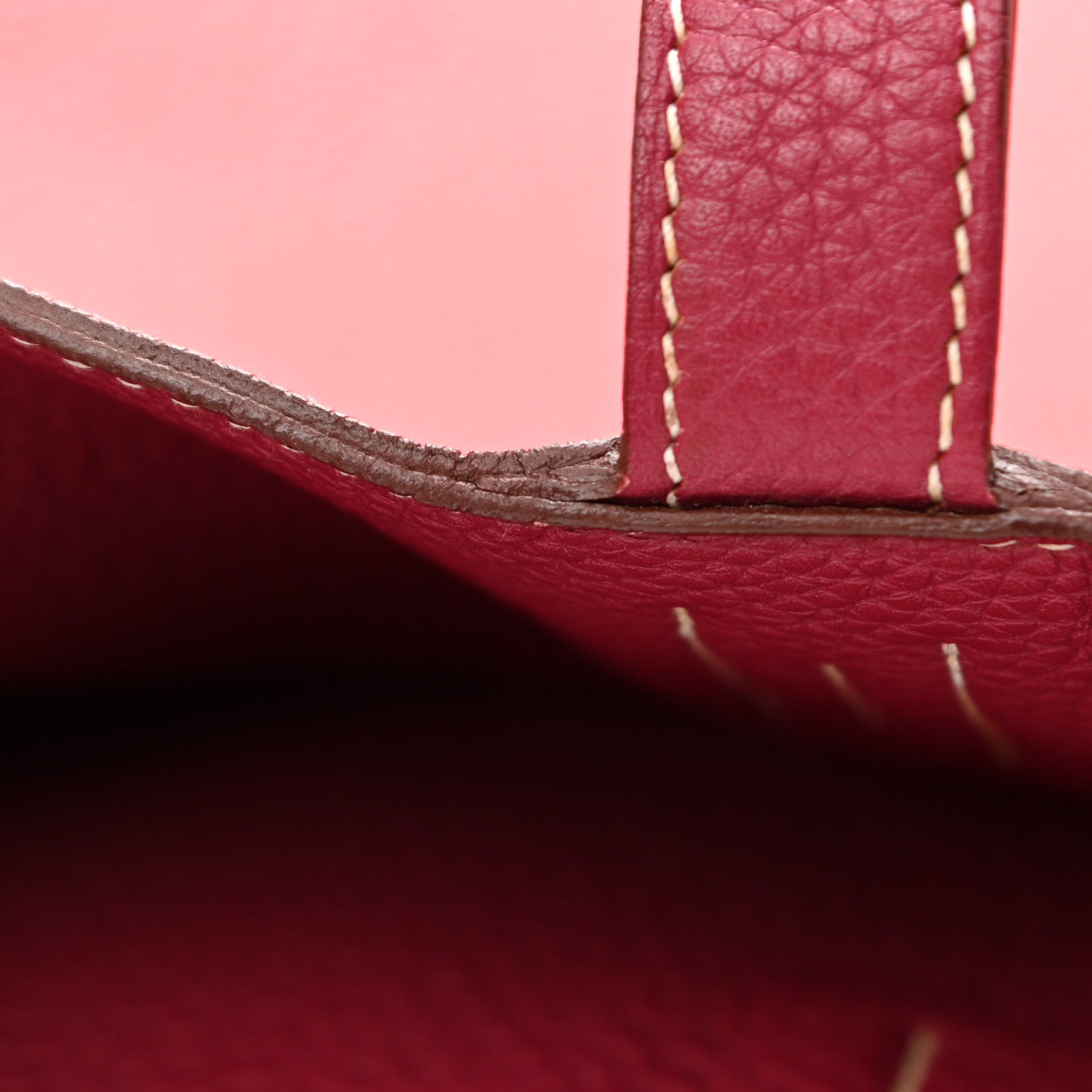 Hermes Taurillon Clemence Double Sens 36 Reversible Tote Rubis Bougainvillea 16 of 16