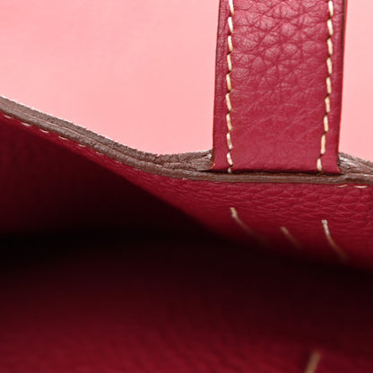 Hermes Taurillon Clemence Double Sens 36 Reversible Tote Rubis Bougainvillea 16 of 16