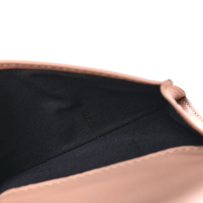 Fendi Vitello Kyoto Metal Fendi Roma Logo Micro Trifold Wallet with Chain Light Rose 6 of 7