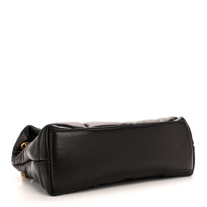 Saint Laurent Lambskin Quilted Small Loulou Puffer Monogram Chain Satchel Black 4 of 13