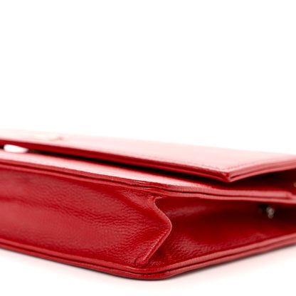 Chanel Caviar Sevruga Wallet on Chain WOC Red 11 of 12