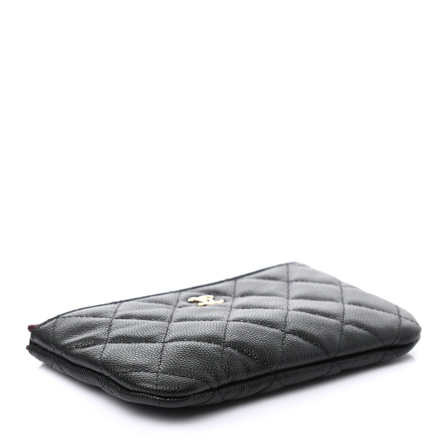 Caviar Quilted Small Cosmetic Case Black