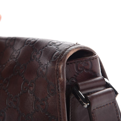 Gucci Guccissima Flap Messenger Bag Dark Brown 23 of 27