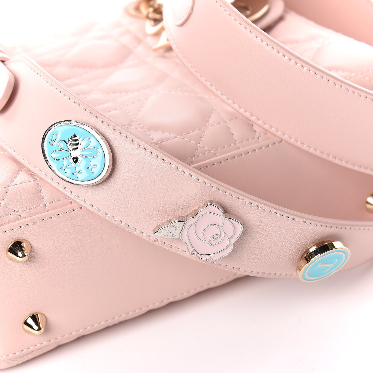 Christian Dior Lambskin Cannage Small Lucky Badges My Lady Dior Pink 15 of 15