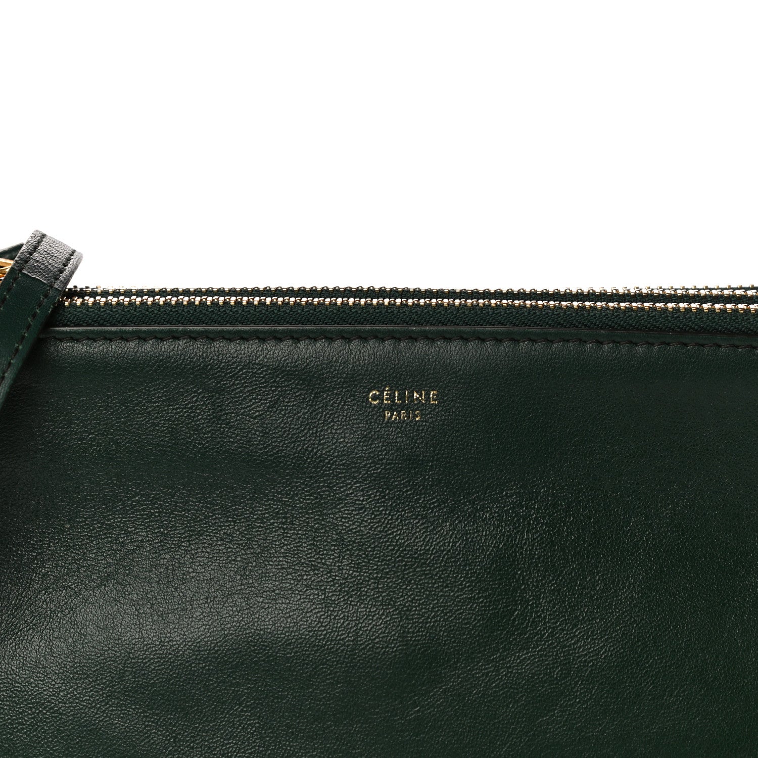 Celine Lambskin Small Trio Crossbody Bag Dark Green 8 of 16