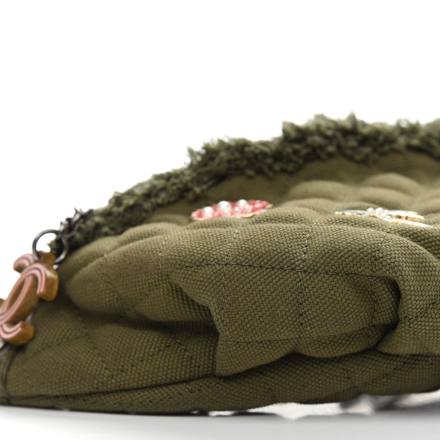Chanel Canvas Lambskin Quilted Coco Cuba Charms Waist Bag Khaki 8 of 9