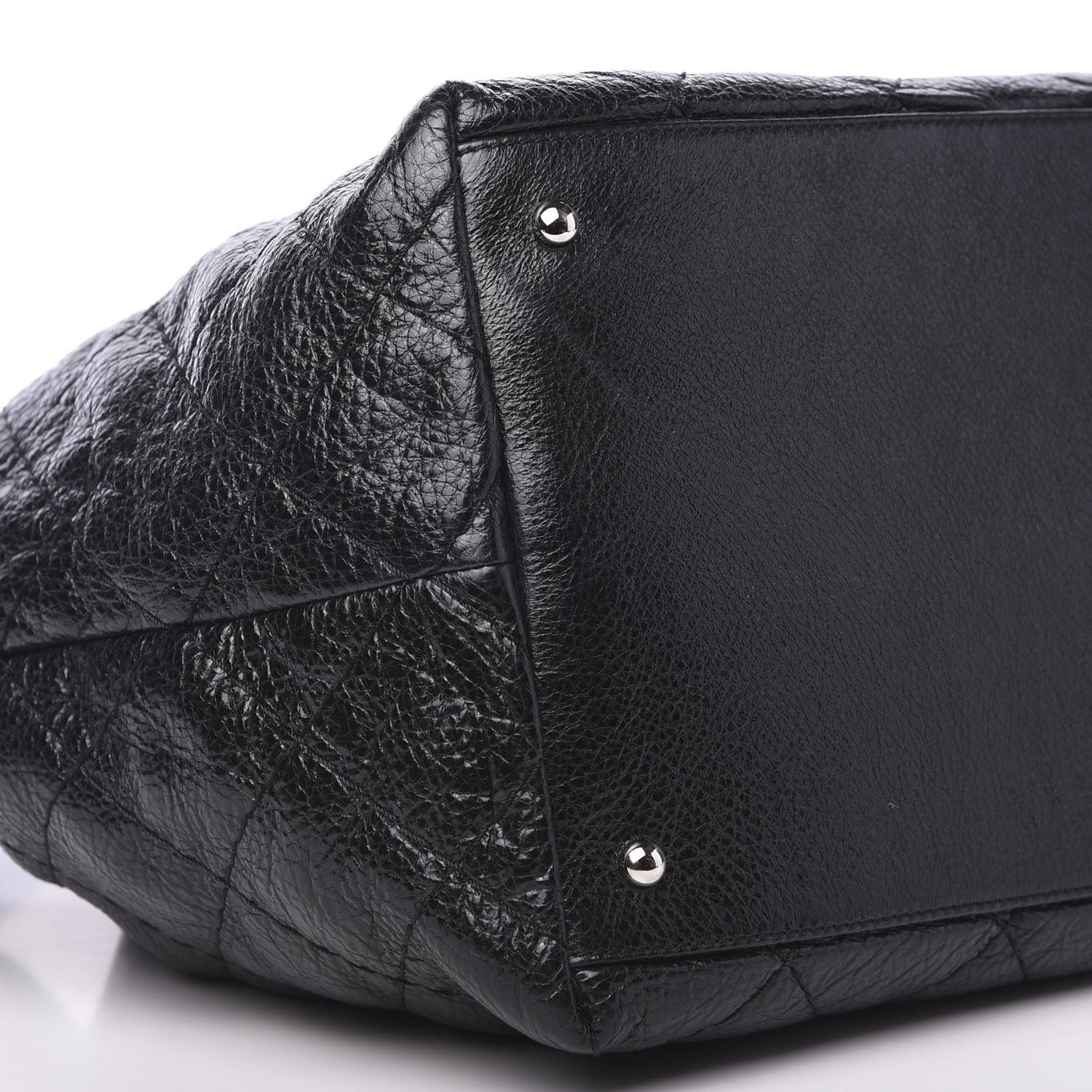 Glazed Calfskin On The Road Drawstring Tote Black