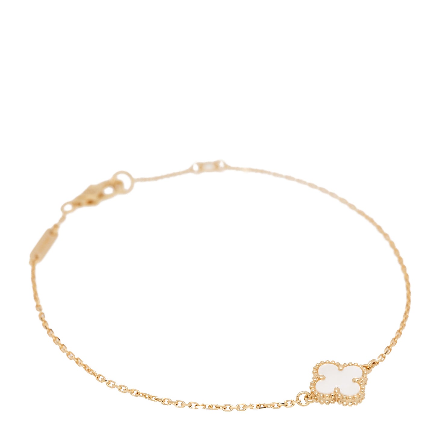 18K Yellow Gold Mother of Pearl Sweet Alhambra Bracelet