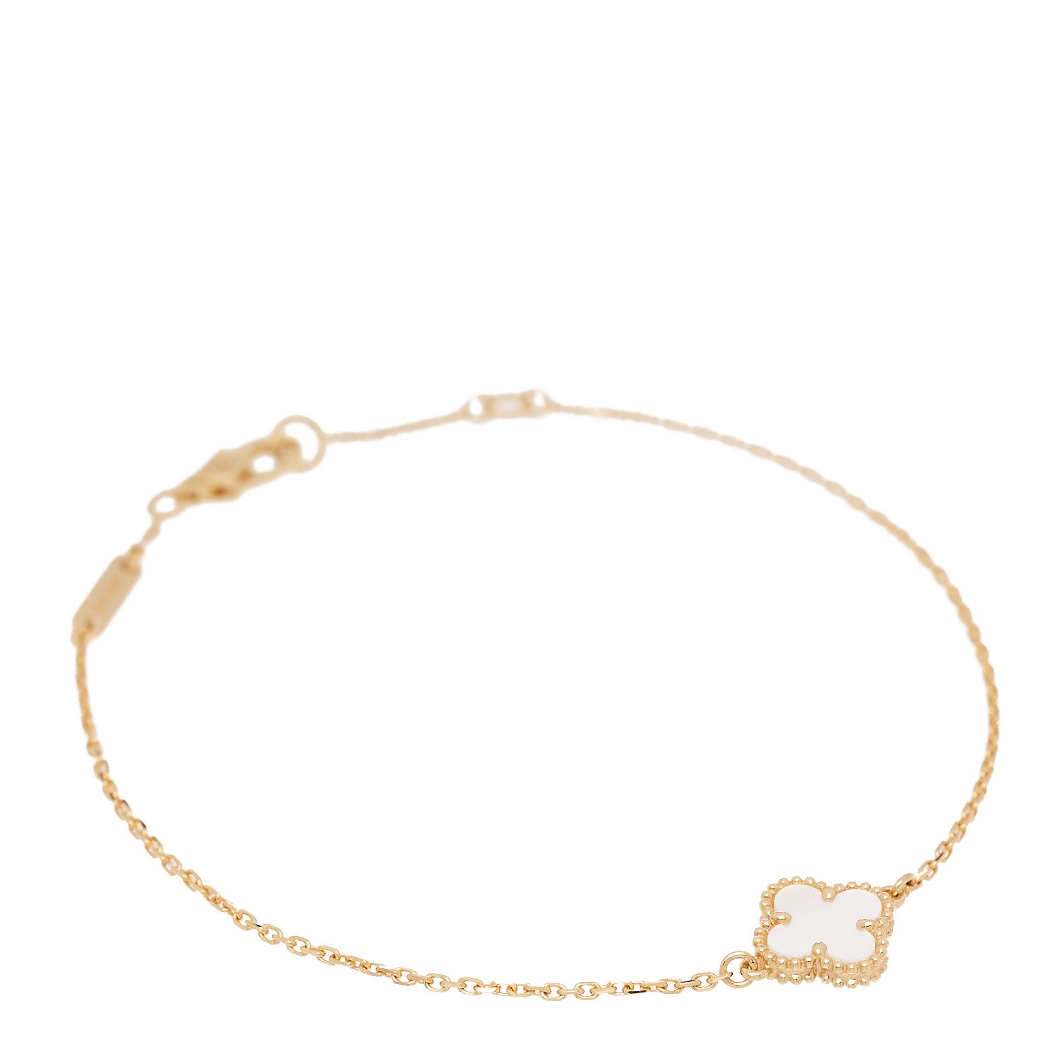 Van Cleef & Arpels 18K Yellow Gold Mother of Pearl Sweet Alhambra Bracelet 1 of 5