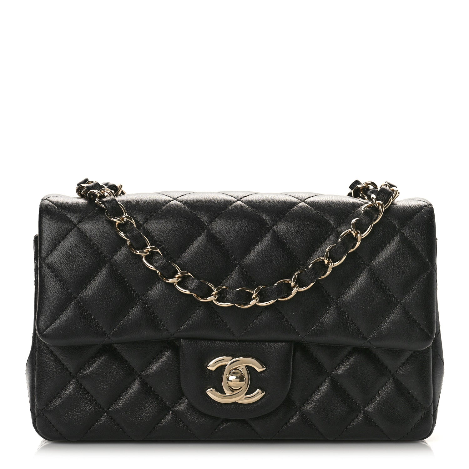 Chanel Lambskin Quilted Mini Rectangular Flap Black 1 of 10