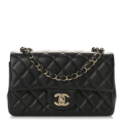 Chanel Lambskin Quilted Mini Rectangular Flap Black 1 of 10