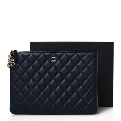 Chanel Lambskin Quilted Medium Casino Beauty CC Cosmetic Case Navy 8 of 8