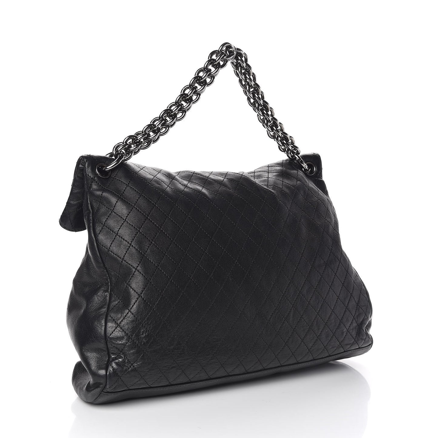 Lambskin Quilted New Lock Flap Black