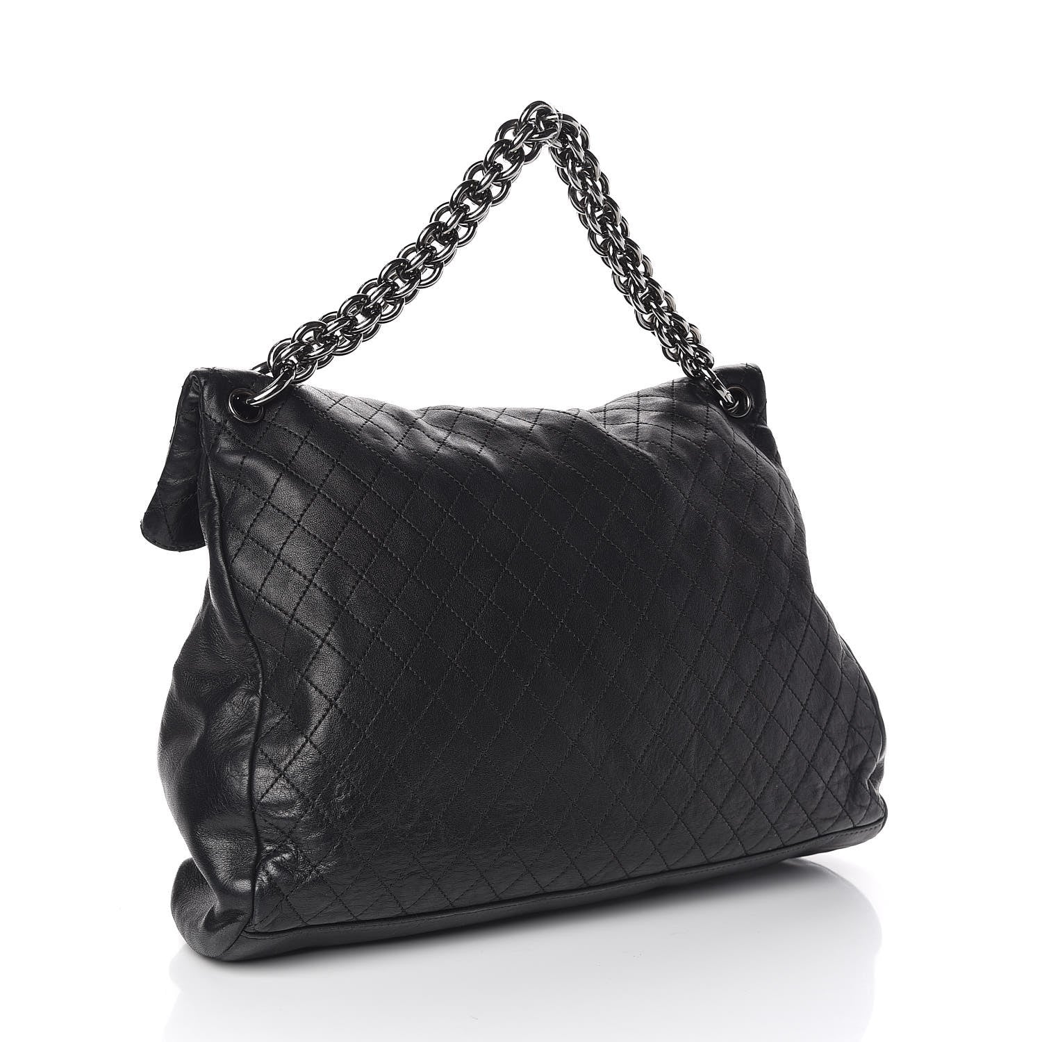 Chanel Lambskin Quilted New Lock Flap Black 3 of 10