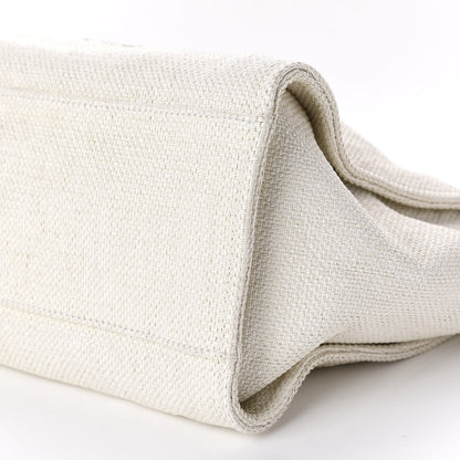 Chanel Woven Straw Raffia Medium Deauville Tote White Navy 8 of 16