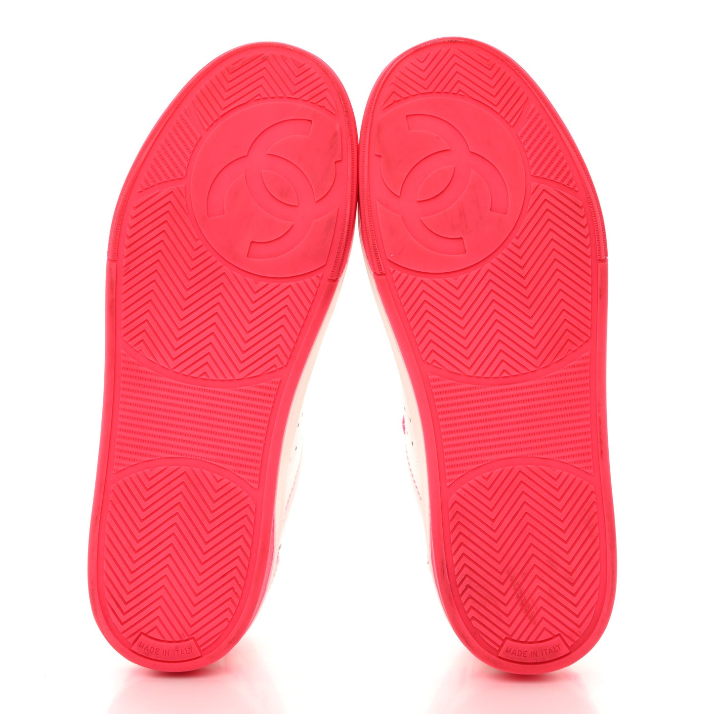 Calfskin Womens Logo Sneaker 40.5 Fuchsia White