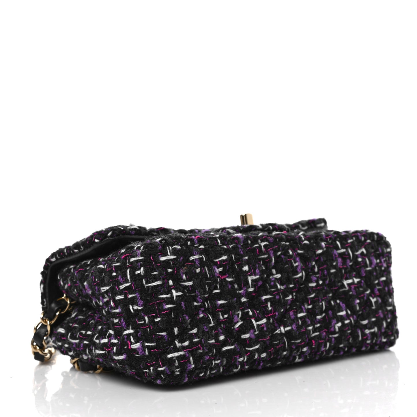 Tweed Quilted Mini Rectangular Flap Blue Purple Khaki Pink