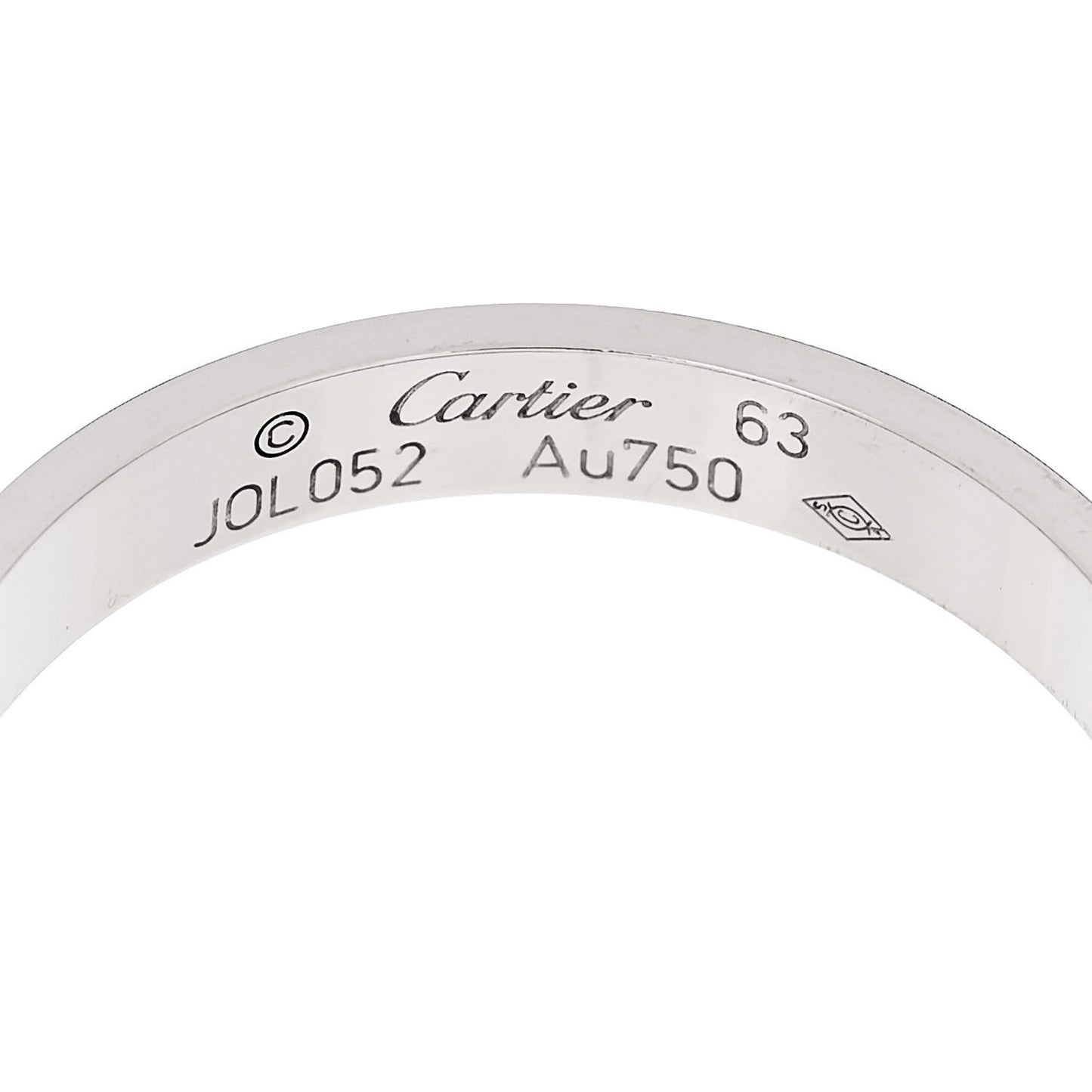 18K White Gold 3.5mm LOVE Wedding Band Ring 63 10.25